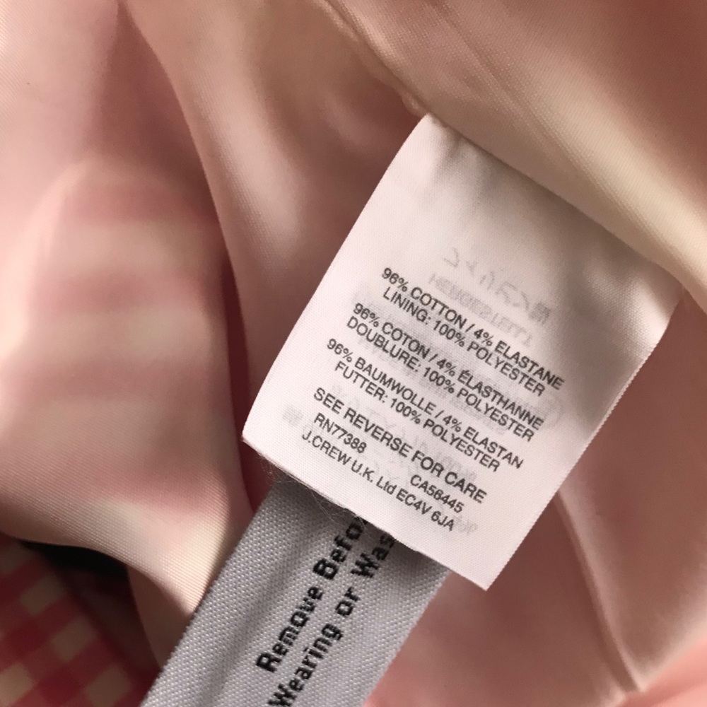 SOLD J. CREW No 2 Pencil Skirt Pink in Gingham - Picture 8 of 8